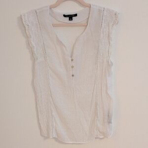 Zac & Rachel White Blouse with Button Detail